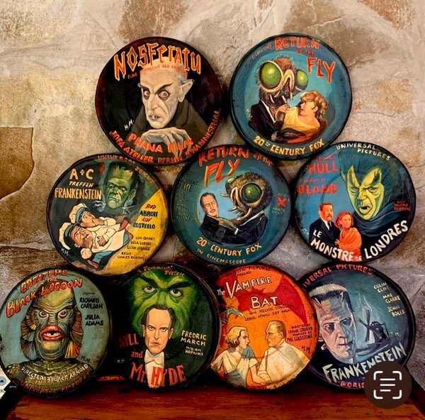 Producto - Antiguas latas de cine 1930 pintadas a mano