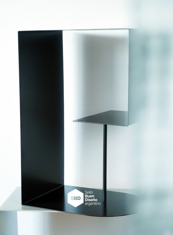 Producto - Mesa auxiliar/de luz G - 3 posiciones, chapa plegada - Color: Chocolate - 0