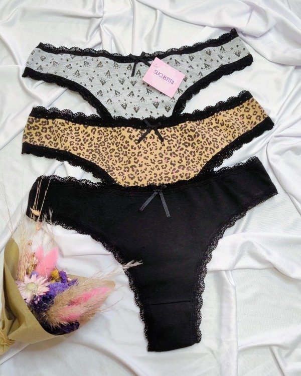 Producto - LESS CLÁSICAS PUNTILLA - NEGRA, GRIS, PRINT