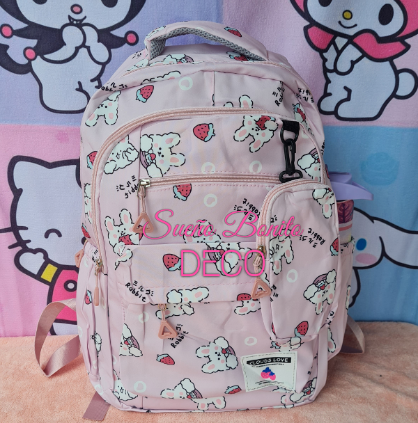 Producto - Mochila DNHE CLASSIC estampada "RABBIT" con portacelular