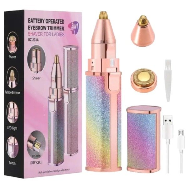 Producto - Depilador Perfilador Facial 2 En 1 BZ-203A Con Brillo Glitter