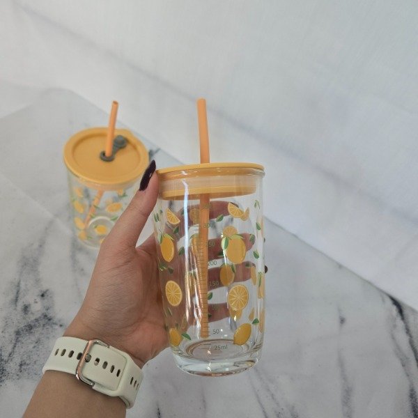 Producto - Vaso de vidrio con bombilla