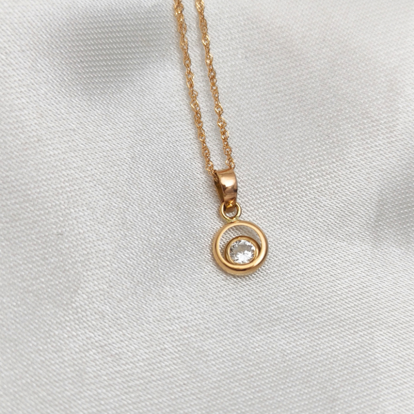 Producto - Cadena y dije Punto de luz Oro 18kt - 2