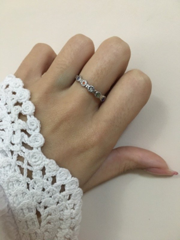 Producto - Anillo Flores Multicolor Acero Quirúrgico