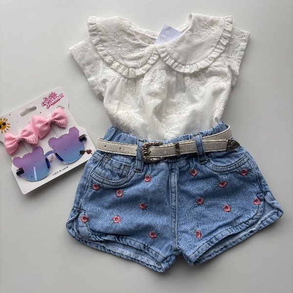 Producto - Short mom bordado Florcitas línea bebas - 1
