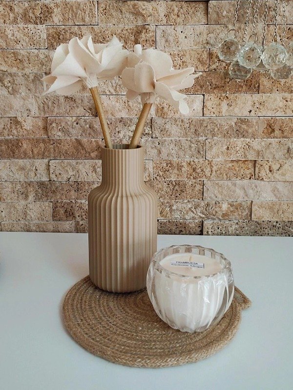 Producto - Vela de Soja en Portavelas Rayas