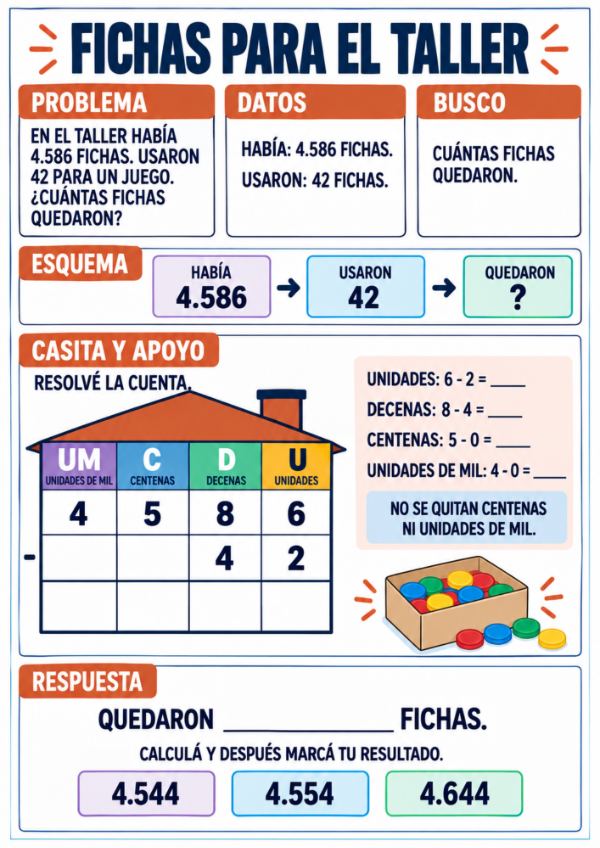 Producto - Resuelvo con casitas: Sumas y Restas con Números de 4 Cifras - 5