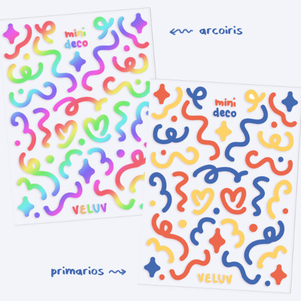 Producto - mini deco multicolor - plancha vinilo transparente