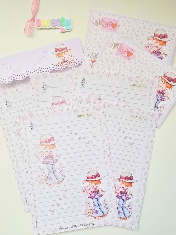 Producto - Set de papel de Carta Sarah Lila Kay Sweety Argentina