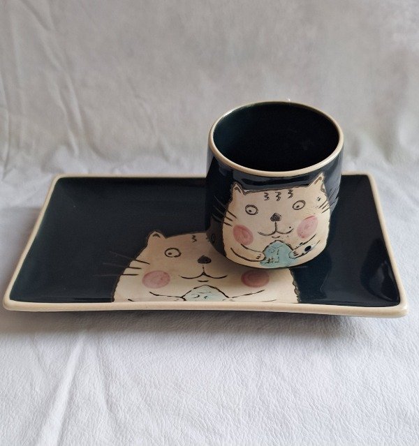 Producto - Plato y vaso gatito