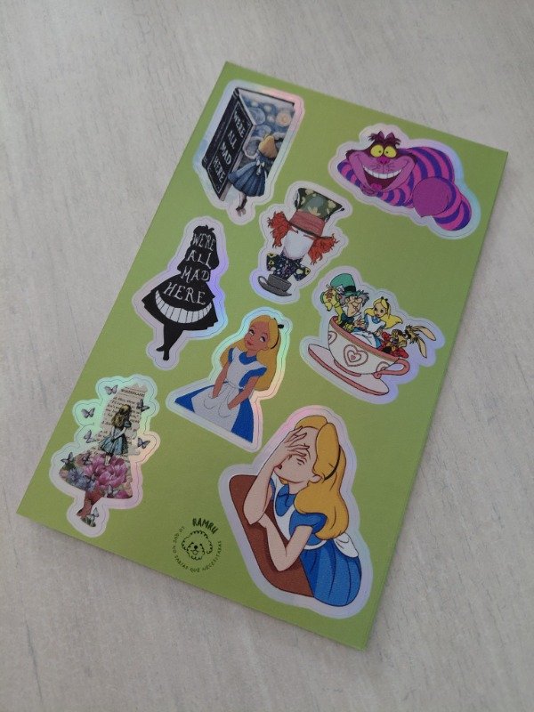 Producto - Planchitas de stickers - Alicia en el país de las maravillas