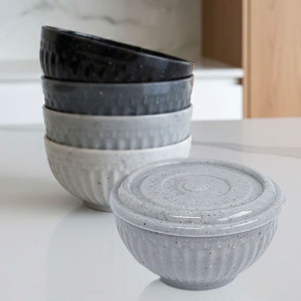 Producto - SET DE ENSALADERA BOWL Y COMPOTERA LINEA GRANITO CON TAPA - 2