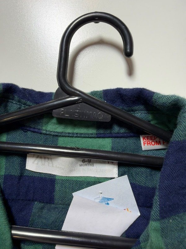 Producto - Camisa a cuadros verde y azul Zara 6 meses - 3