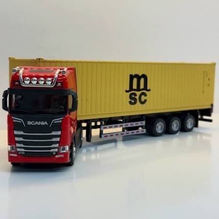 Producto - Camión de Juguete Scania con Acoplado Contenedor ROJO - 1