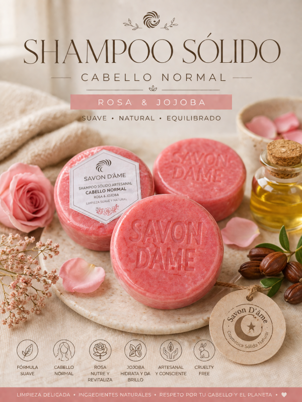 Producto - Shampoo Sólido cabello normal  (Rosas yJojoba)