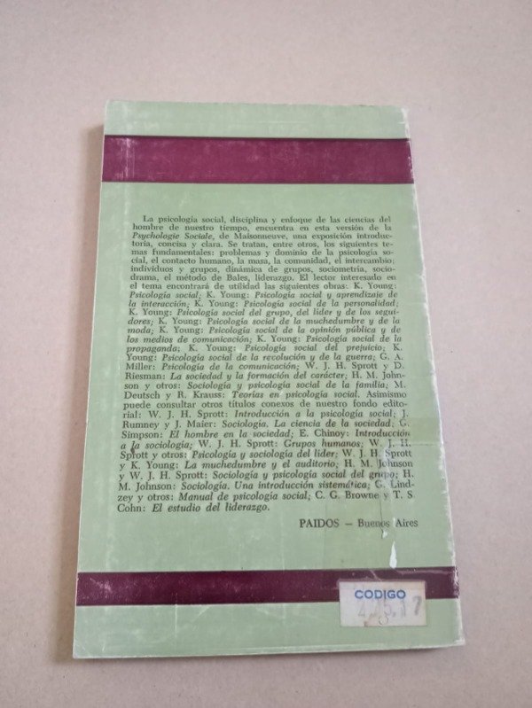Producto - Psicología social - Jean Maisonneuve - Paidós 1973 - 1