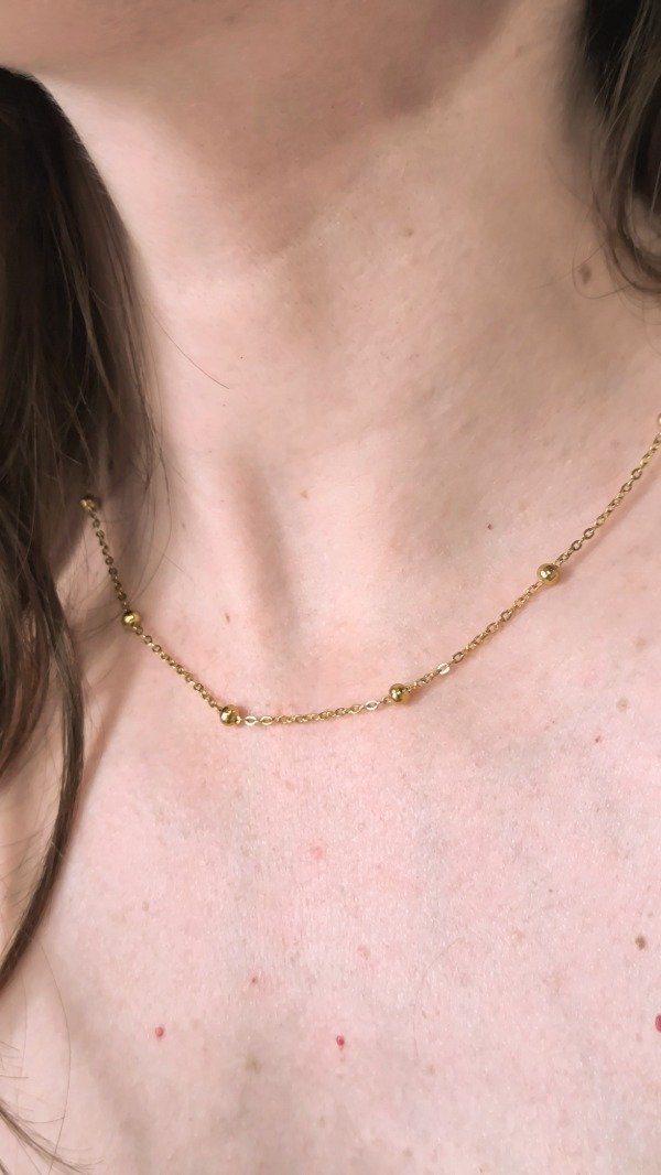 Producto - Cadena Bolitas Acero Dorado