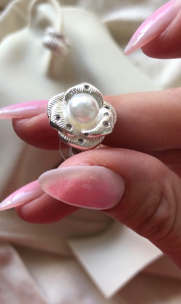 Producto - Aros flor perla