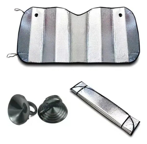 Producto - PARASOL CORTINA PLEGABLE METALIZADA PARABRISAS 130 X 60
