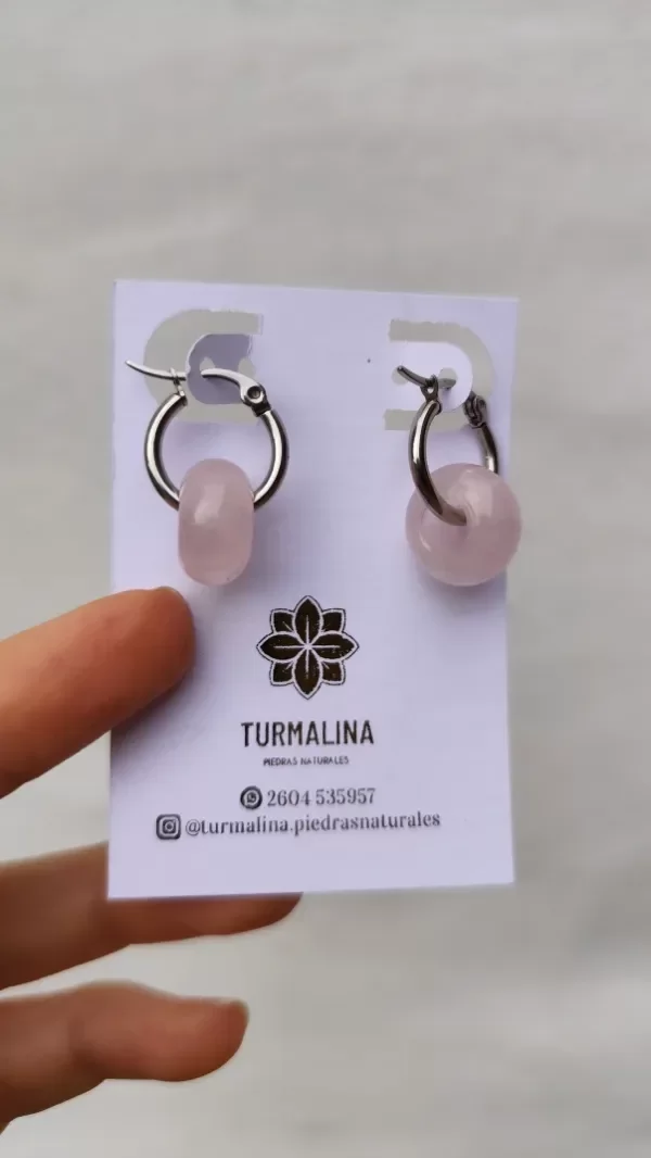 Producto - Aros Asha CUARZO ROSA Lanzamiento