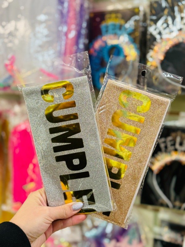 Producto - Banda cinta "FELIZ CUMPLEAÑOS" gibreada