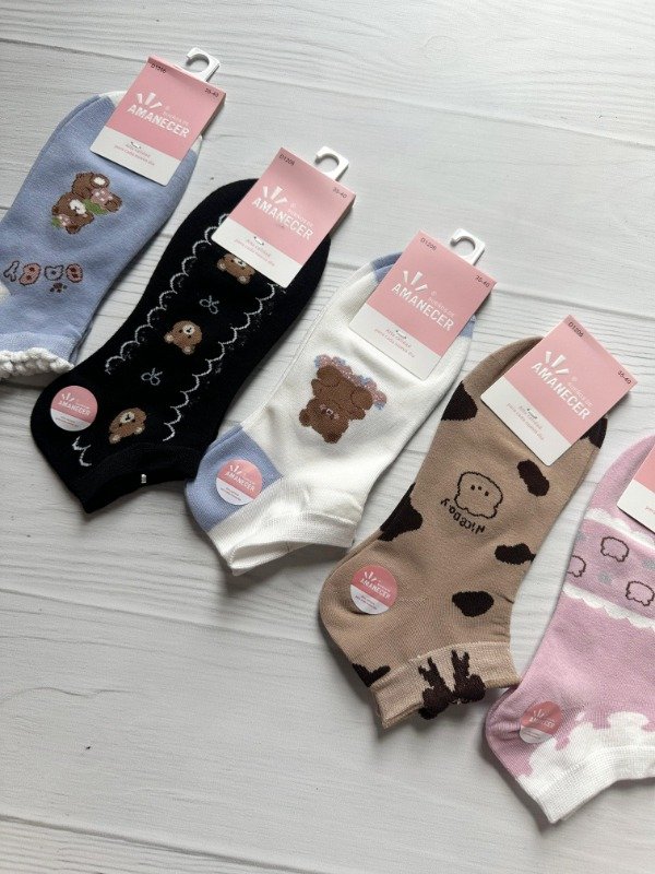 Producto - SOQUETES AMANECER OSOS COLORES  - PACK X 3