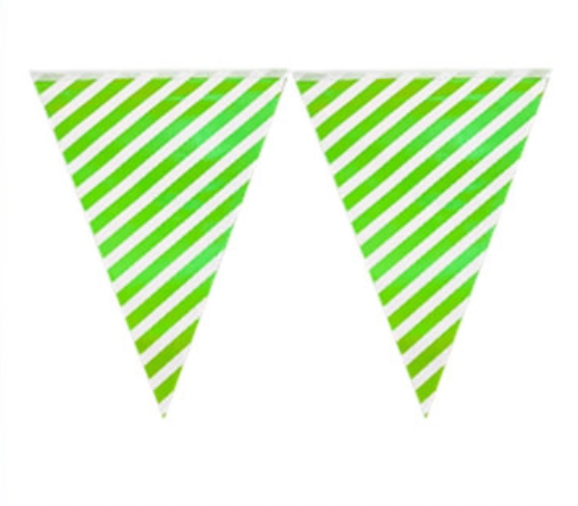 Producto - Banderín rayado verde y blanco