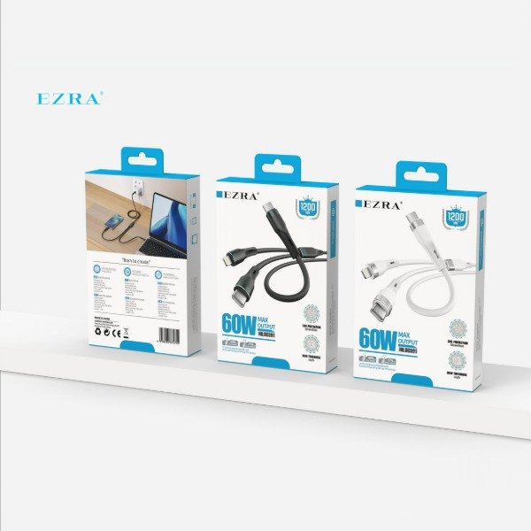 Producto - Cable Engomado Carga y Datos 2 en 1 de 60W TPC-TPC-IOS DC391.