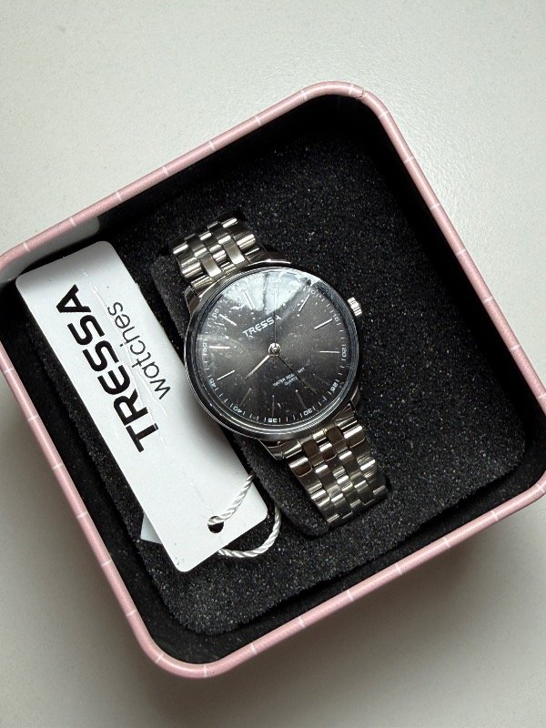 Producto - Reloj TRESSA fondo negro. Solo maya color plata - 5