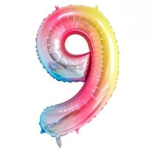Producto - Globo metalizado multicolor 40cm nro 9
