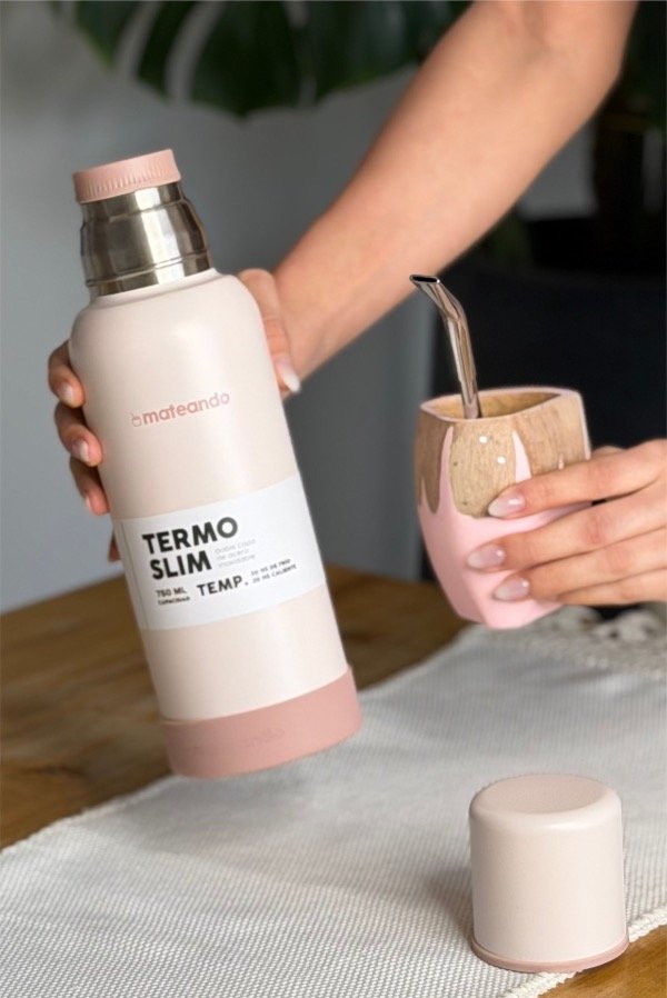 Producto - SET MATE VACA RANCHERO ROSA + TERMO MATEANDO ROSA QUARTZ 750 Ml + BOMBILLA - 1