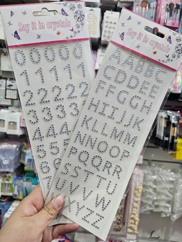 Producto - brillitos de numeros y letras x12