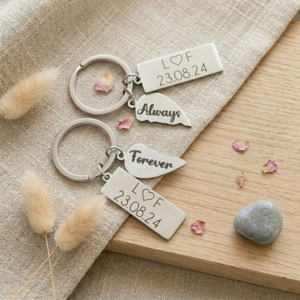Producto - Llavero Personalizado para compartir(x2) - Acero Quirúrgico