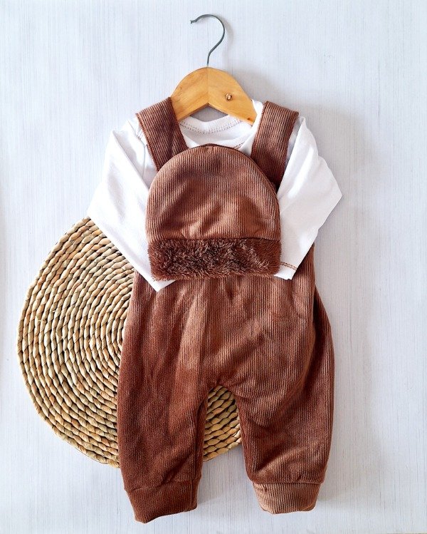 Producto - Jardinero corduroy con CORDERITO por dentro (marrón oscuro)
