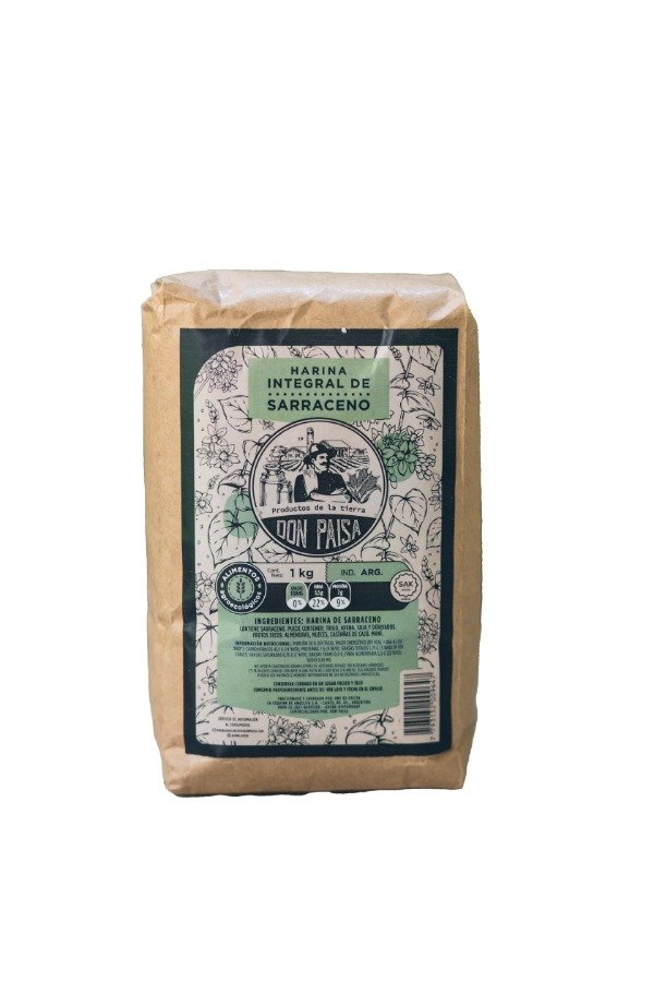 Producto - Harina INTEGRAL de TRIGO SARRACENO Orgánica x 1kg DON PAISA