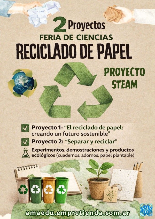 Producto - RECICLADO DE PAPEL - 2 Proyectos para Feria de Ciencias