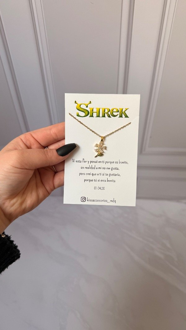 Producto - Collar Shrek flor con cubics - 0