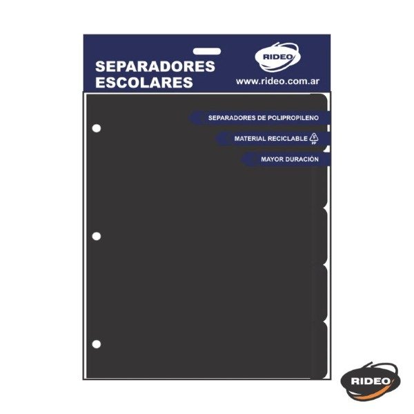 Producto - Separador escolar Rideo 5 pos. Black