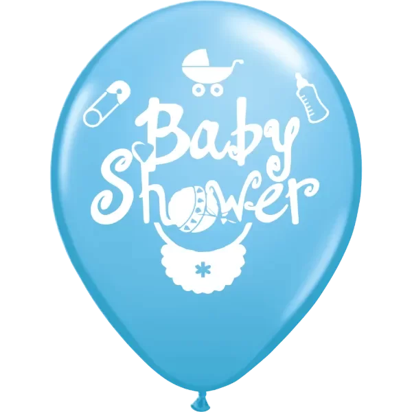 Producto - Globo de látex estampado Baby Shower celeste x5u
