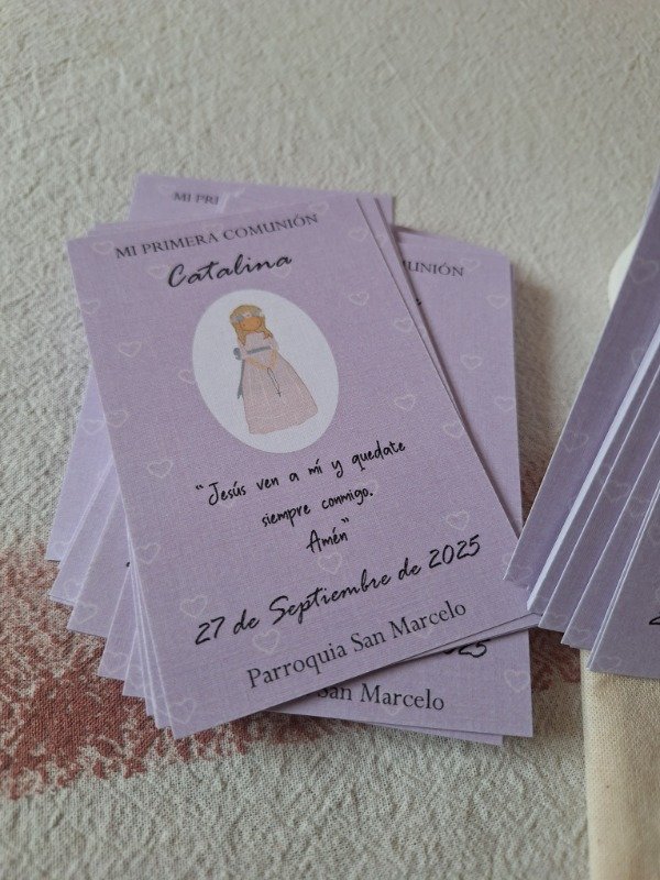 Producto - Estampita comunión "lavanda" - 3