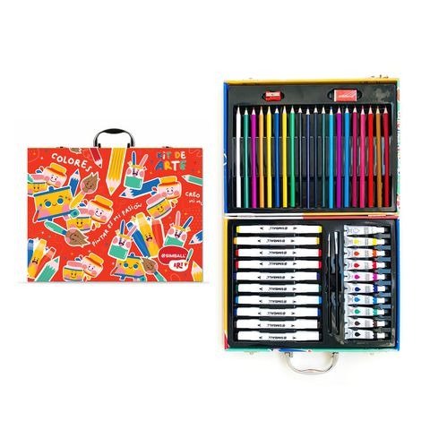 Producto - SET DE ARTE 48PZS EN VALIJA ROJA 30X23X5CM