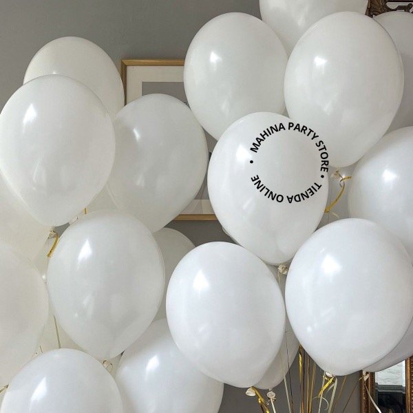 Producto - Globos de látex blancos  standard 12" x 25