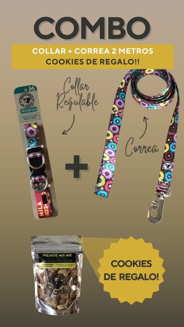 Producto - Collar + Correa 2 Mts  [ Cookies de REGALO! ]