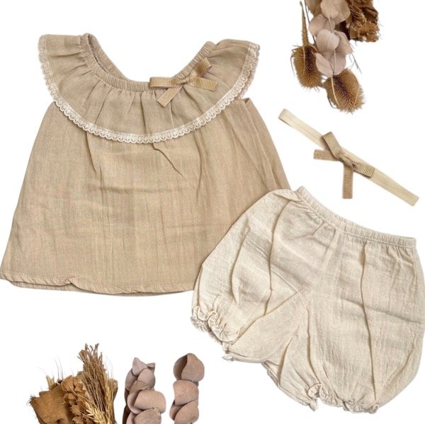 Producto - Conjunto gaza beige. - 0