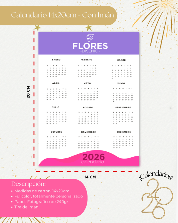 Producto - Calendario 14x20cm con imán