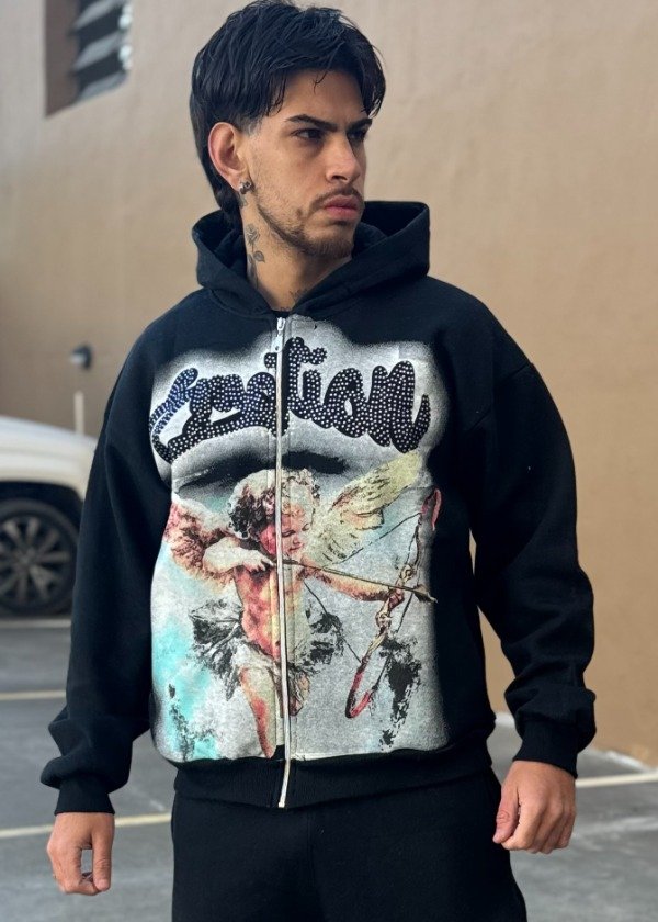 Producto - Campera Mixed Emotion Angelito Negra - 0