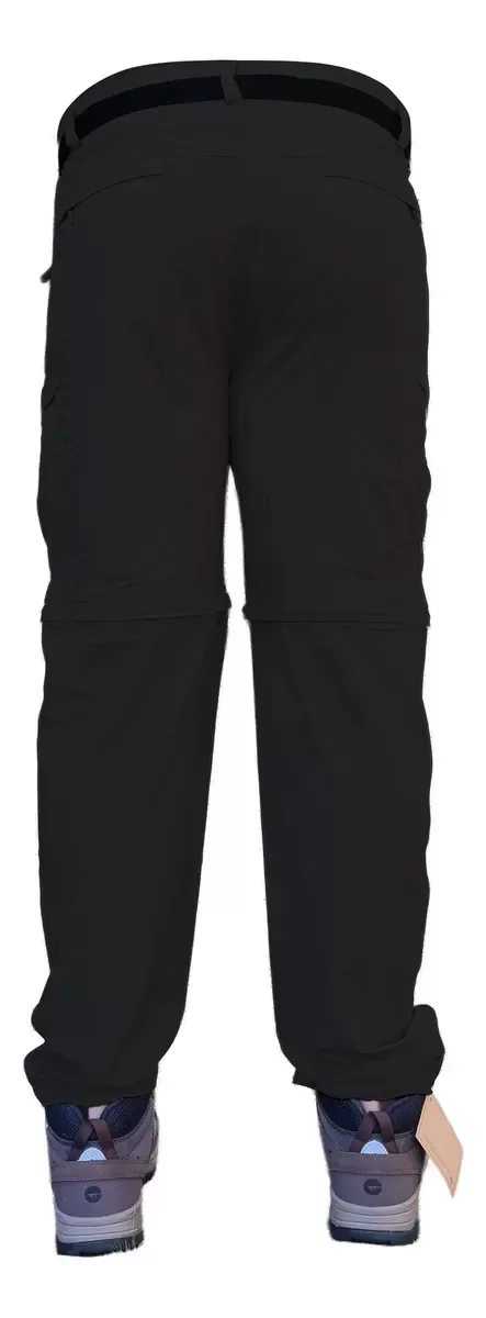 Pantalón desmontable 2 en 1 secado rápido negro — imagen 3