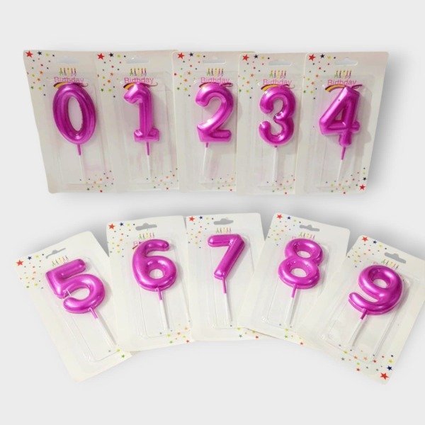 Producto - Vela de Numeros Fucsia Perlado