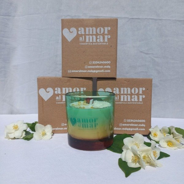 Producto - Vela de soja Mar fragancia batido de coco y piña