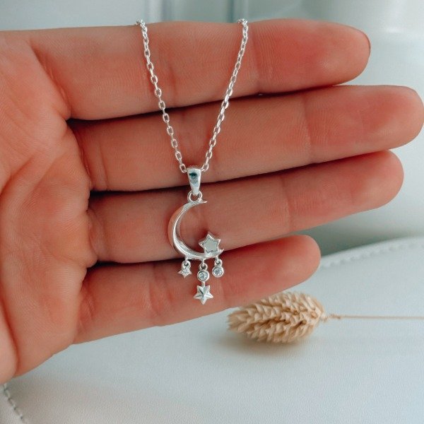 Producto - Conjunto Choker Lunar Plata 925